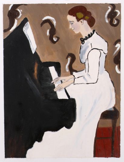 Particolare de \'La pianista\' di Cézanne. Copia eseguita da Adriana Finazzi - a Paint Artowrk by Adfi